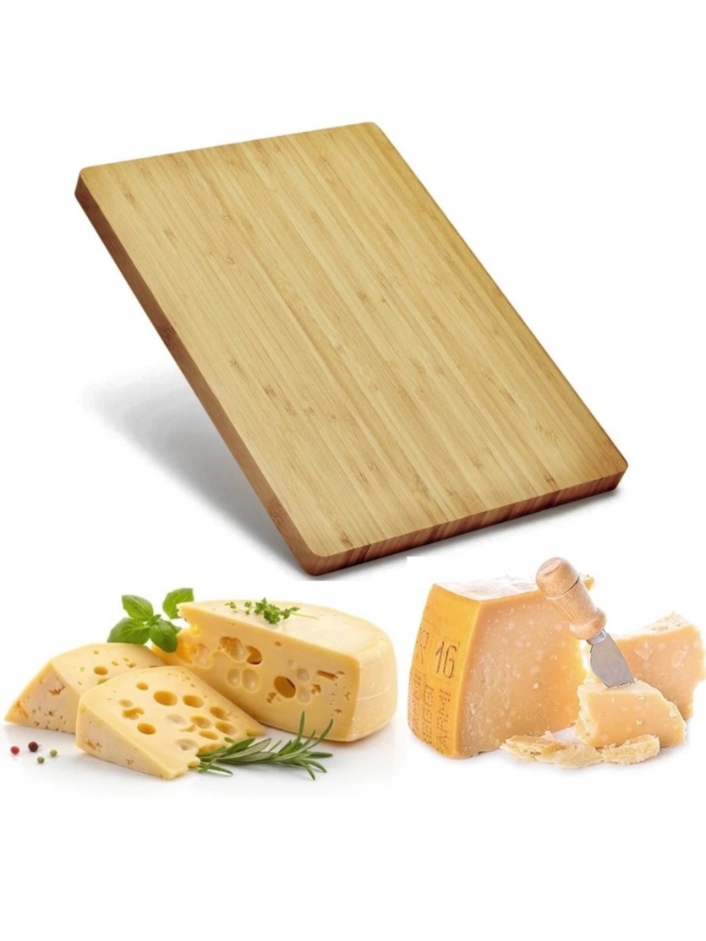 Bamboo Cheese Cutting & Serving Board Kitchen Chopping Serving Small Tray 8.75x6